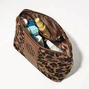 leopard cosmetic case open