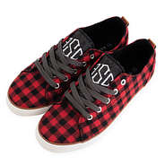 monogrammed buffalo plaid sneakers