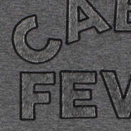 fuzzy cabin fever letters on sweatshirt