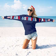 navy stars and stripes jersey at the beach