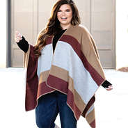 striped poncho with jeans