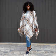 Front of Plaid Poncho