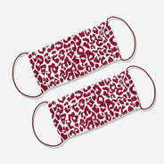 leopard face mask in burgundy
