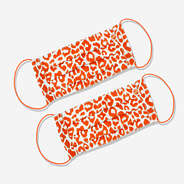 leopard face mask in orange