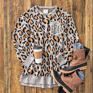 leopard boyfriend sweater ootd