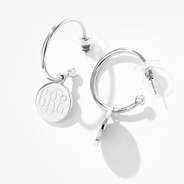 monogrammed drop earrings in silver