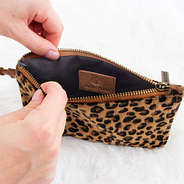 inside of leopard wristlet
