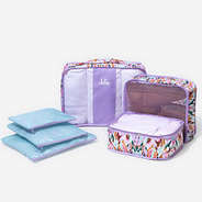 Monogrammed Packing Bag Set in Jewel Ikat
