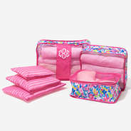 Monogrammed Packing Bag Set in Watercolor Cheetah