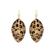 leopard feather earrings