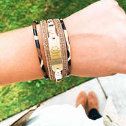 leopard bar bracelet with monogram