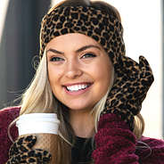 leopard ear band and gloves