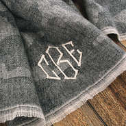 soft fabric of monogrammed camo scarf