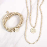 monogrammed beaded wrap necklace with matching bracelet