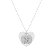 monogrammed layered heart necklace