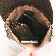 Brown Metallic Leopard monogrammed opened