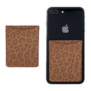 metallic leopard phone card pocket