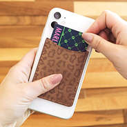 metallic leopard phone pocket with card