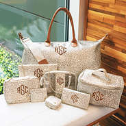 ivory metallic leopard travel collection with pill box