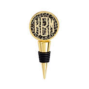 monogrammed leopard print wine stopper