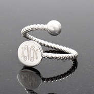 Monogrammed Adjustable Ring