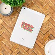 good vibes sticker on iPad