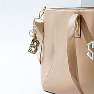 B leopard initial keychain