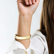 monogrammed cuff bracelet in gold