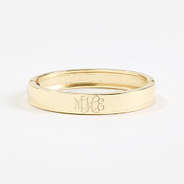 monogrammed cuff bracelet in gold