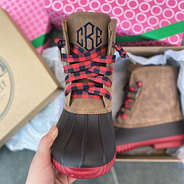 buffalo plaid duck boots with gift box