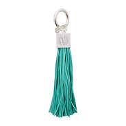 monogrammed large tassel key ring in mint