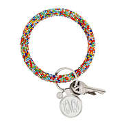 monogrammed seed bead key chain