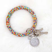 personalized colorful bead keychain
