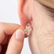 back of monogrammed clip on earrings