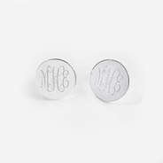 Monogrammed Clip On Earrings in Silver
