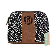 New Monogrammed Black Dot Cosmetic Case