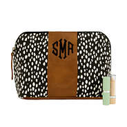Monogrammed White Dot Cosmetic Case - Marleylilly