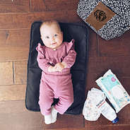 dalmation dot diaper backpack changing pad