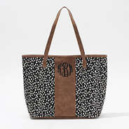 new monogrammed black dot tote