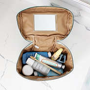 Inside of Green Dottie Train Case