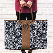 black and white dottie weekender bag