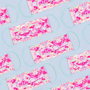 collage of tie dye face masks