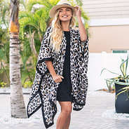 leopard cover up with black dress