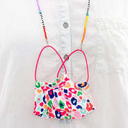 clasp detail on beaded face mask lanyard necklace