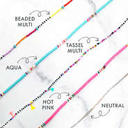 beaded face mask lanyard necklace details - all colors