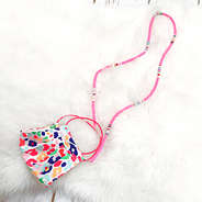 colorful pink beaded face mask lanyard necklace