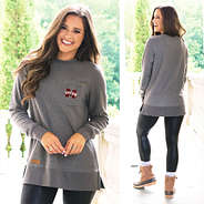 grey mississippi state corded knit sweatshirt