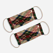 camel plaid face mask