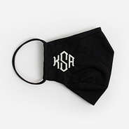 monogrammed face mask in black