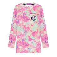 monogrammed tie dye terry sweatshirt
